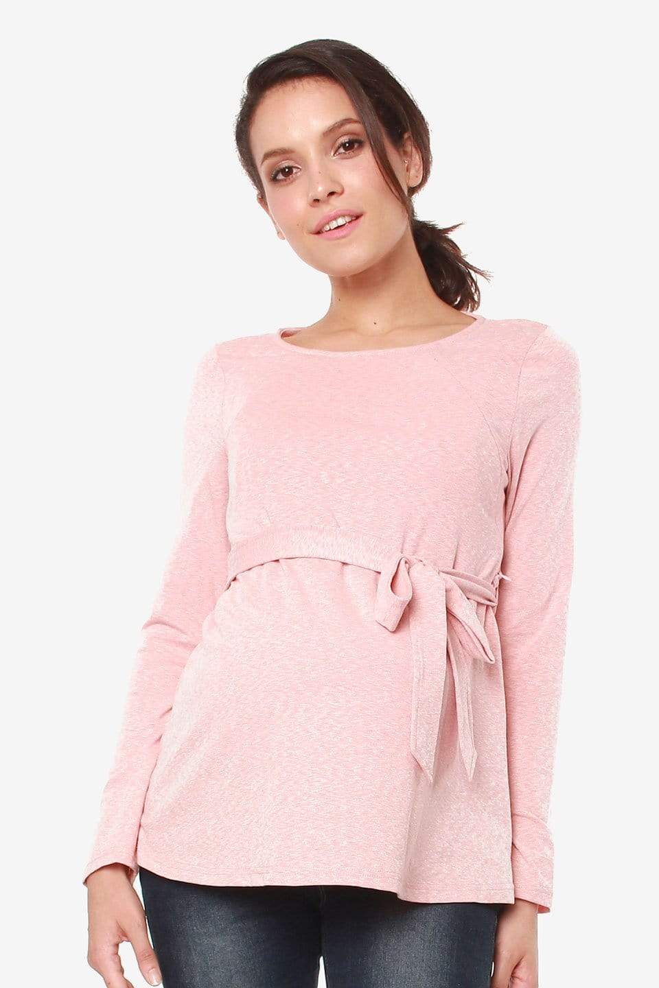 Long Sleeves Brinley Pink Nursing Top Maternity Tops Maternity Wear Tops Spring Maternity