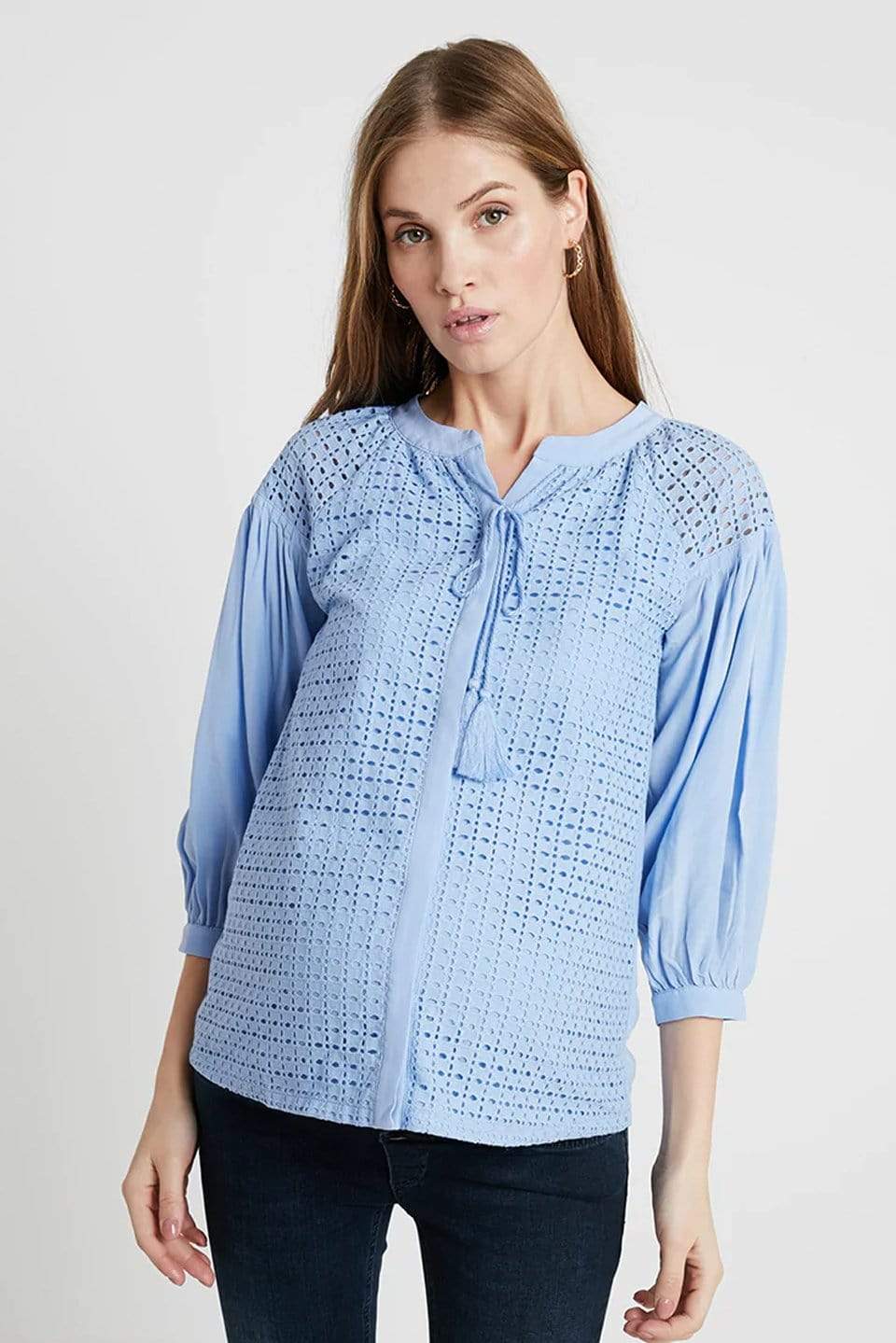 Ediline Nursing Top Sky Blue Maternity Tops Maternity Wear Tops BOVE