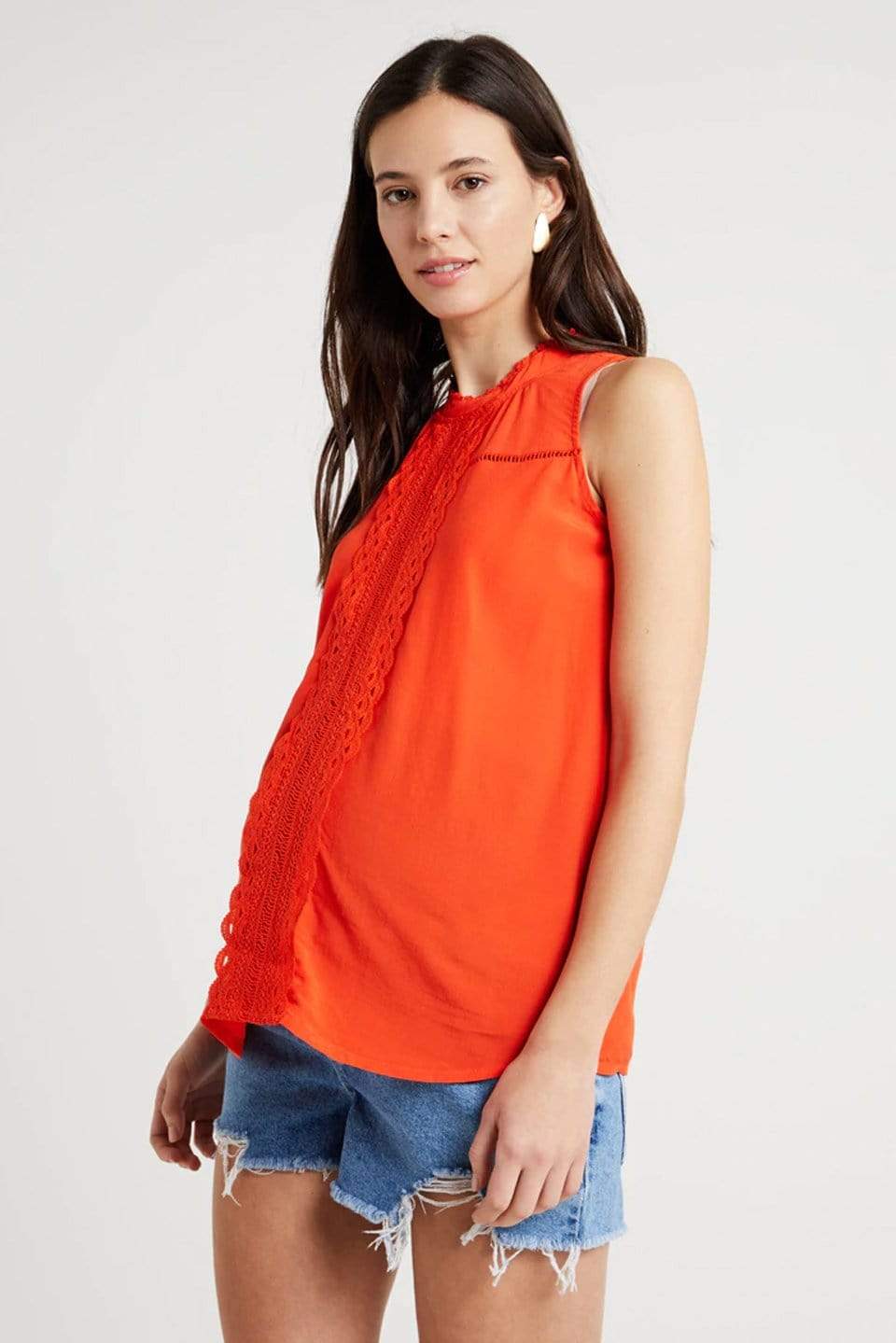 Edyth Nursing Top Tangerine Maternity Tops Maternity Wear Tops Spring Maternity