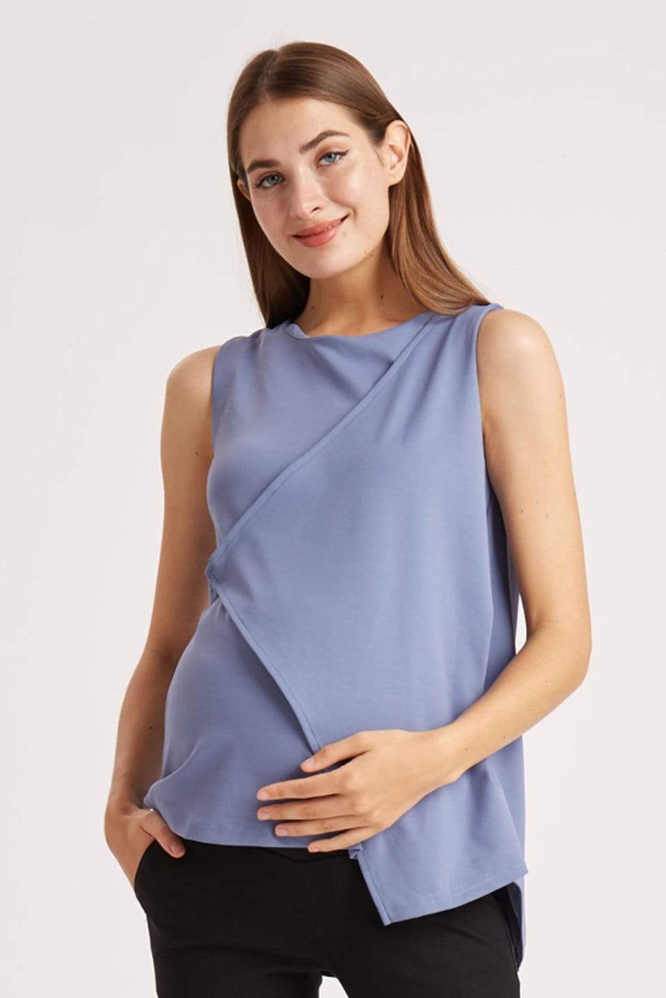 Cylia Nursing Top Pigeon Blue Maternity Tops Maternity Wear Tops Spring Maternity