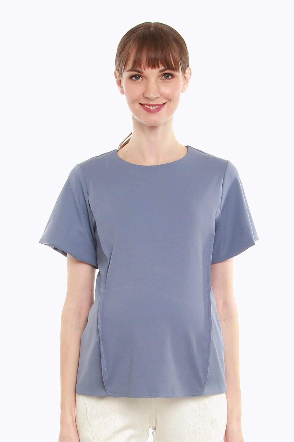 Cynara Nursing Top Pigeon Blue Maternity Tops Maternity Wear Tops Spring Maternity