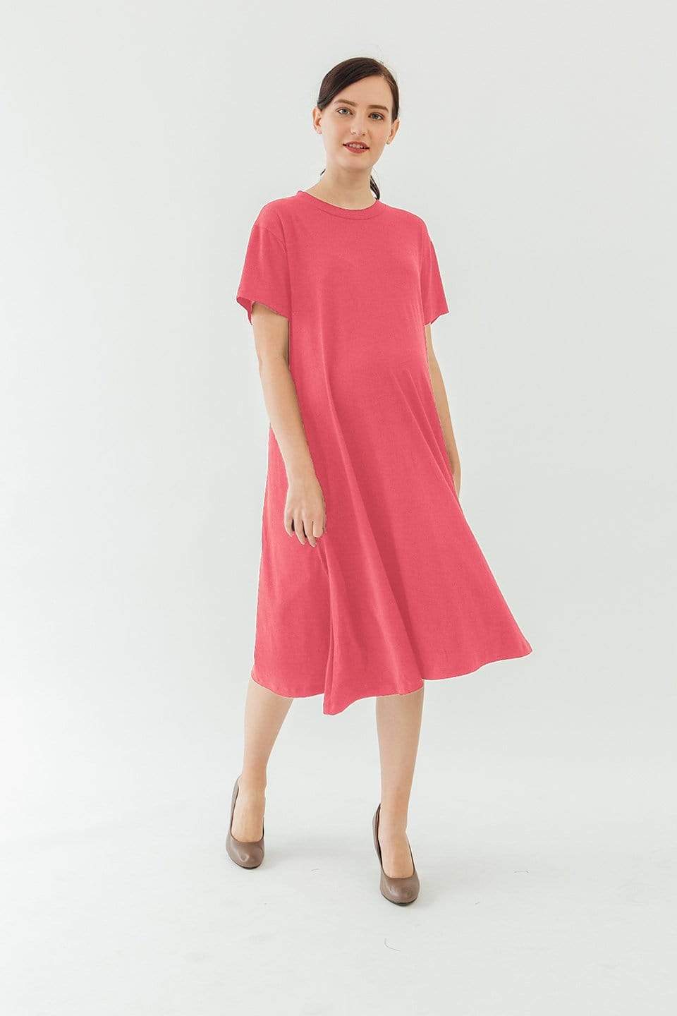 Spring Maternity's Short Sleeves Bonnie A-line Maternity Dress Tulip Dresses