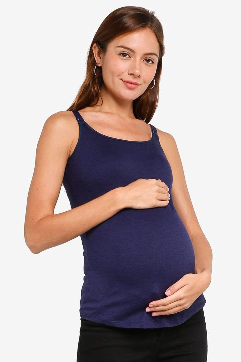 Madalene Nursing Top Camisole Navy Maternity Intimates Maternity Wear Nursing & Maternity Camisole Spring Maternity