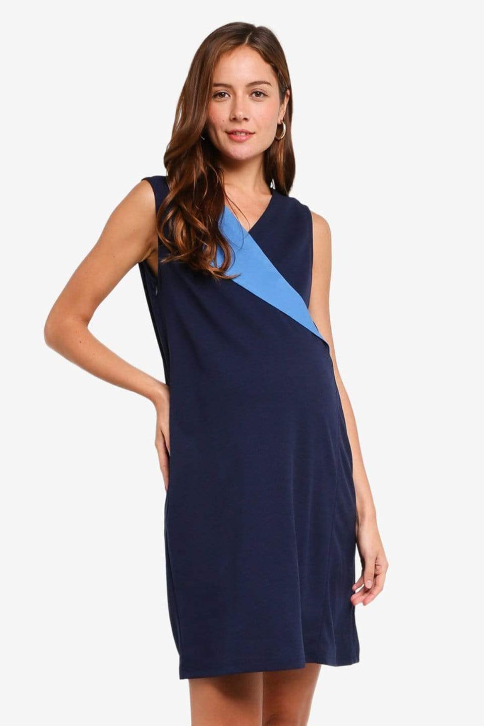 Spring Maternity's Delores Sleeveless Nursing Dress Navy Dresses