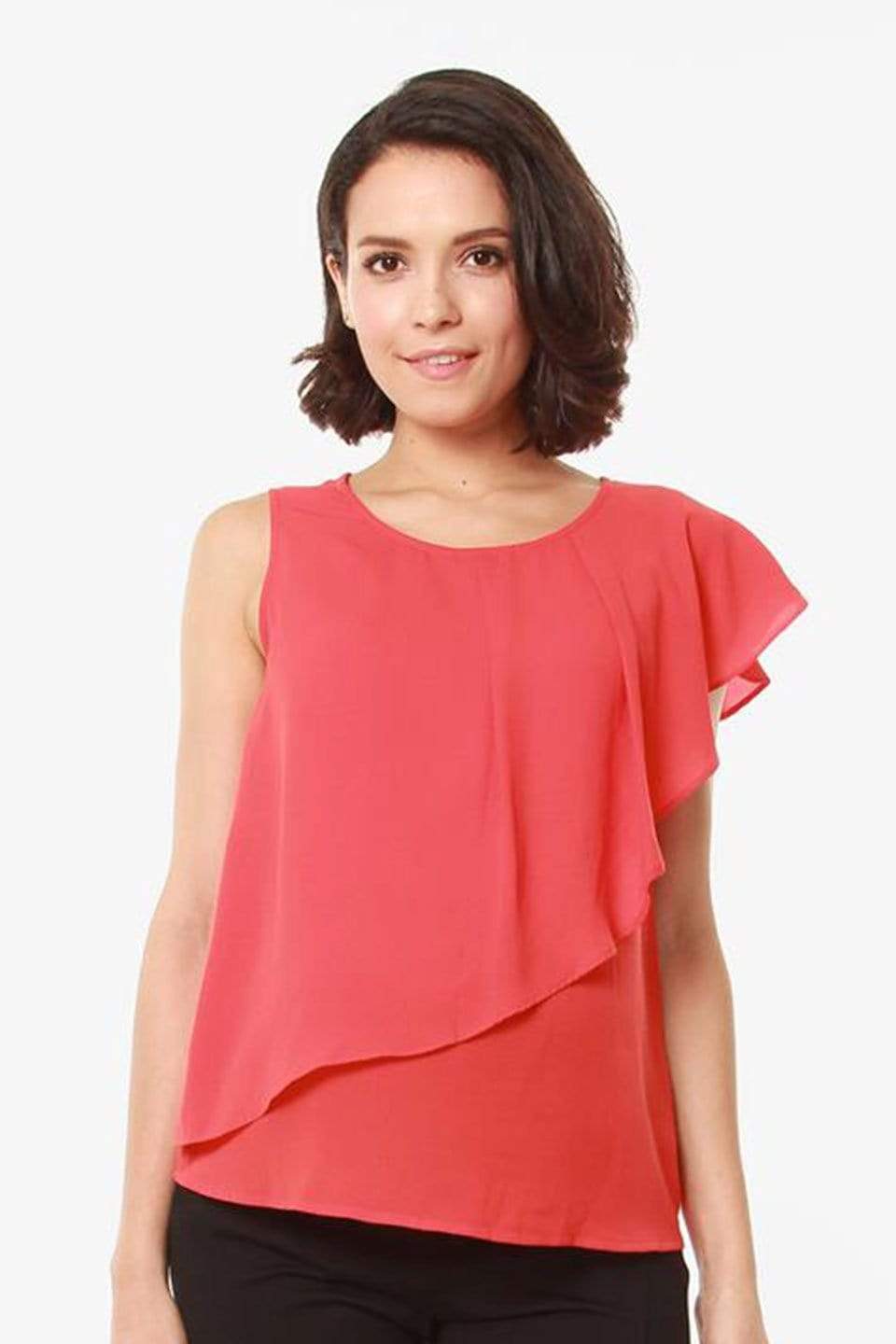 One Shoulder Chessa Nursing Top Coral Red Maternity Tops Maternity Wear Tops Spring Maternity