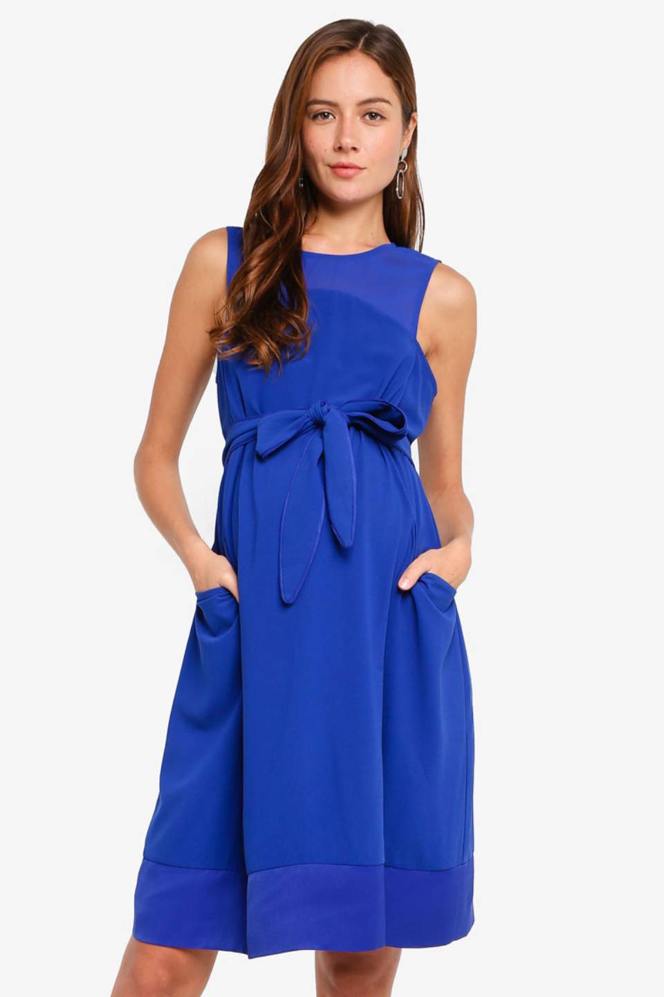 Spring Maternity's Delicia Sleeveless Nursing Dress Royal Blue Dresses