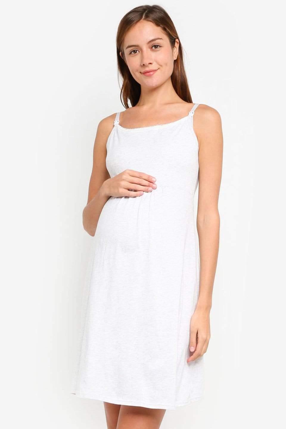 Spring Maternity's Jenna Sleeveless Maternity and Nursing Gown H.Grey Intimates & Sleep Wear