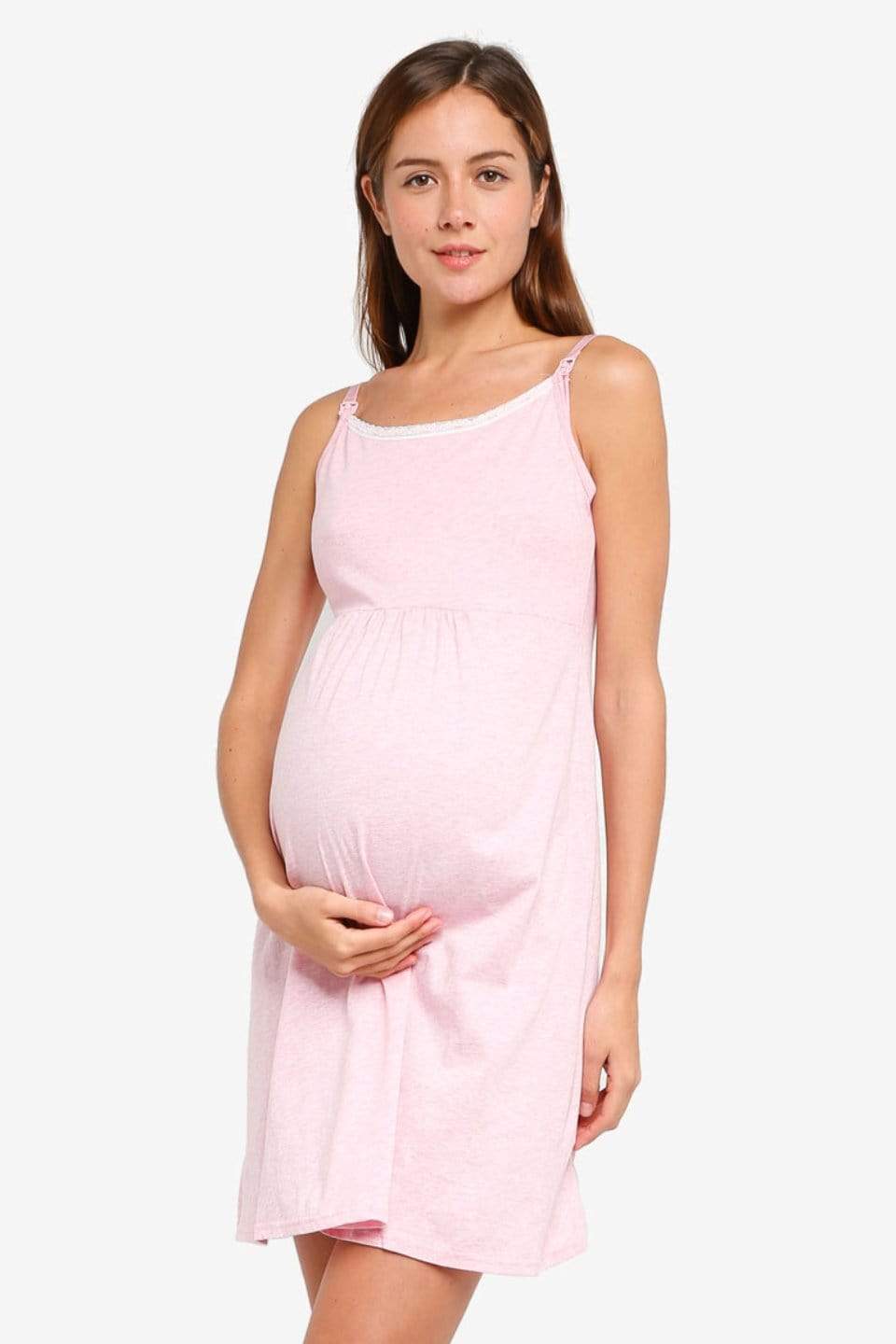 Spring Maternity's Jenna Sleeveless Maternity and Nursing Gown H.Pink Intimates & Sleep Wear