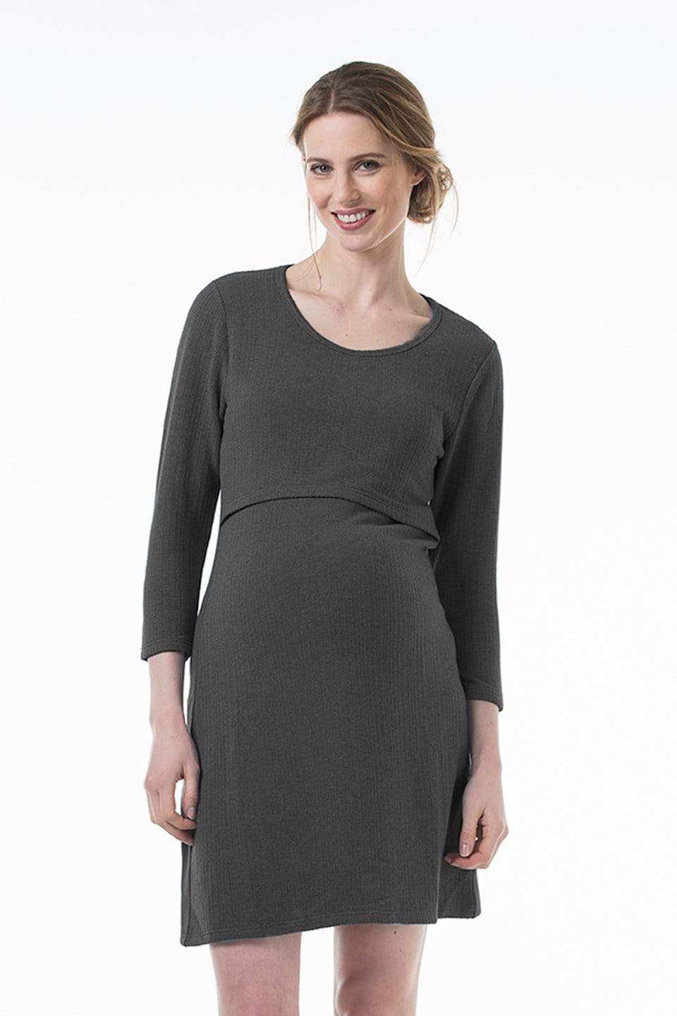 Spring Maternity's Colby Empire Maternity Dress D.Grey Dresses