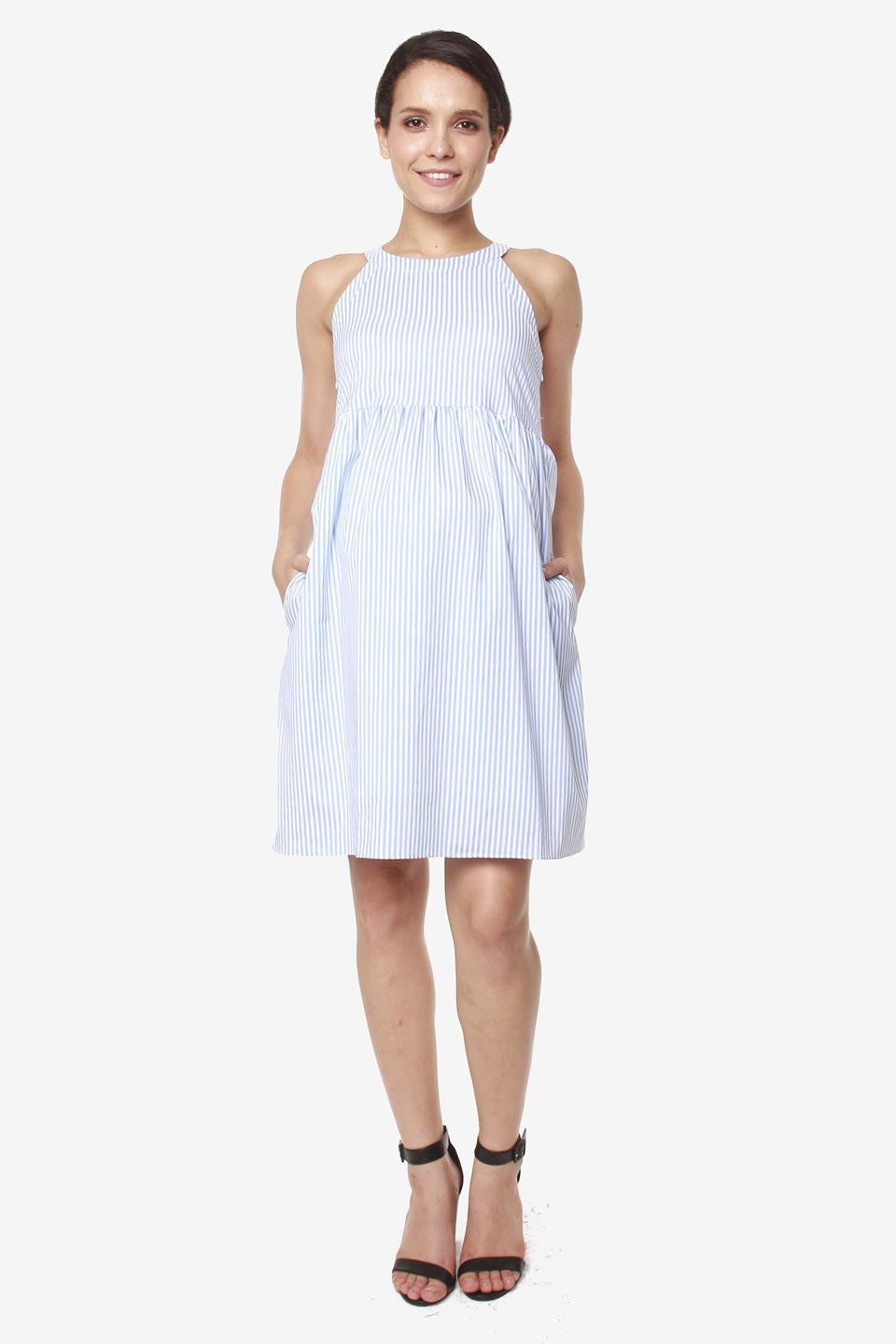 BOVE's Dalenna Sleeveless Dress Blue | Spring Maternity Dresses