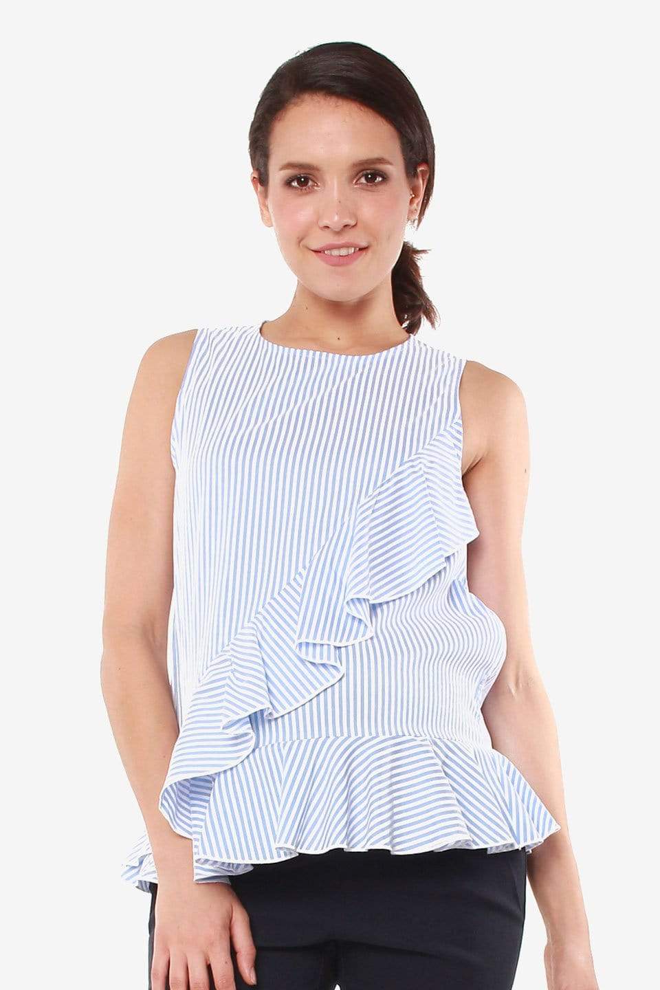 Carmeline Sleeveless Top Blue | Spring Maternity Nursing Tops BOVE Maternity Wear Tops