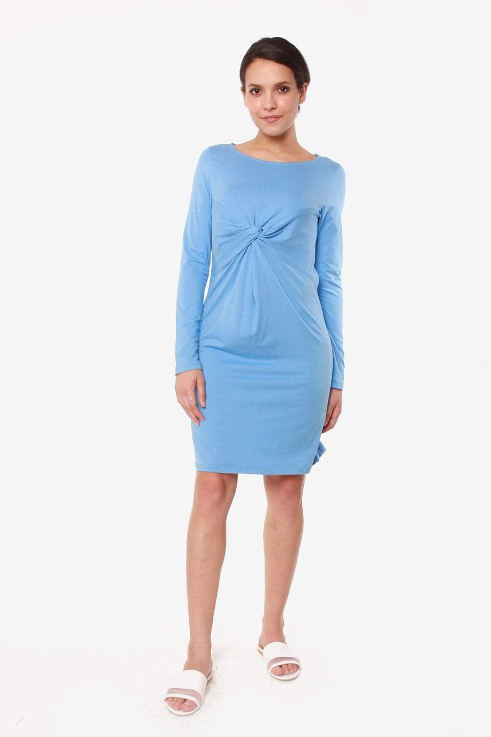 Spring Maternity's Long Sleeves Beatrisa Twisted Maternity Dress Perry Dresses