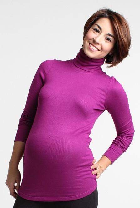 Emma Maternity Turtle Neck Tee Purple Maternity Tops Maternity Wear Tops Spring Maternity