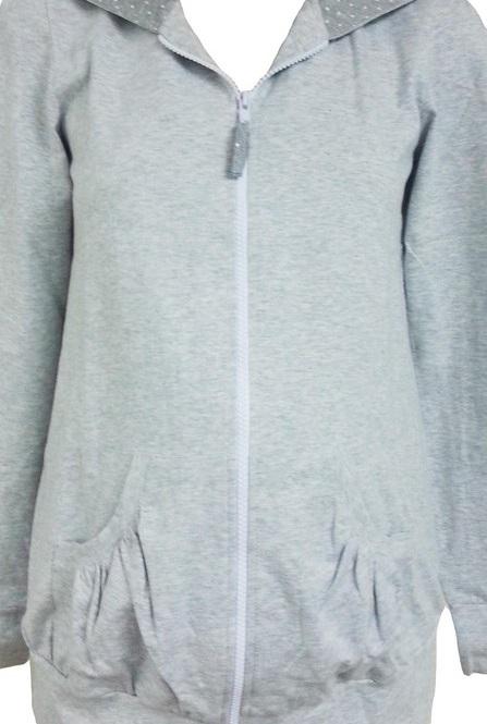 Spring Maternity Ariel Zip Front Sweater Lt Grey