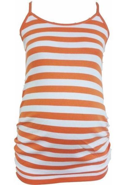Sleeveless Carly Maternity Top Stripe Tank Orange Maternity Tops Maternity Wear Tops Spring Maternity