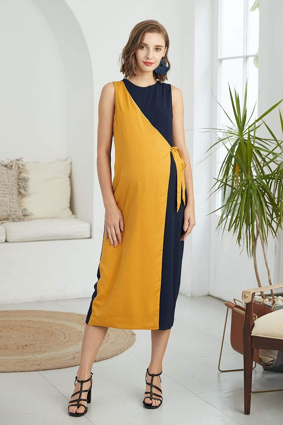 Spring Maternity's Delise Sleeveless Nursing Jumpsuit Dresses