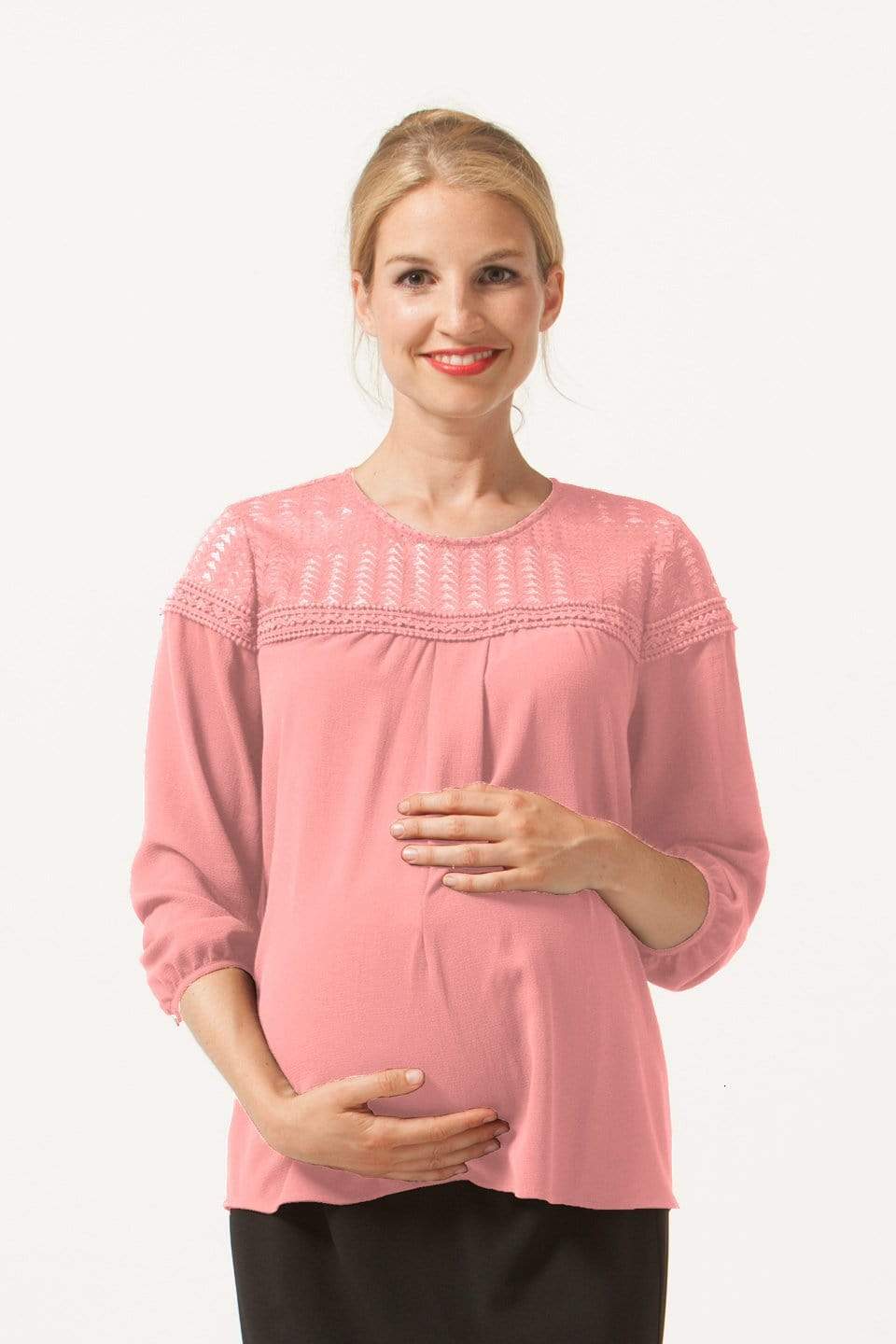 Eve Nursing Top Coral Blush Maternity Tops Maternity Wear Tops Spring Maternity
