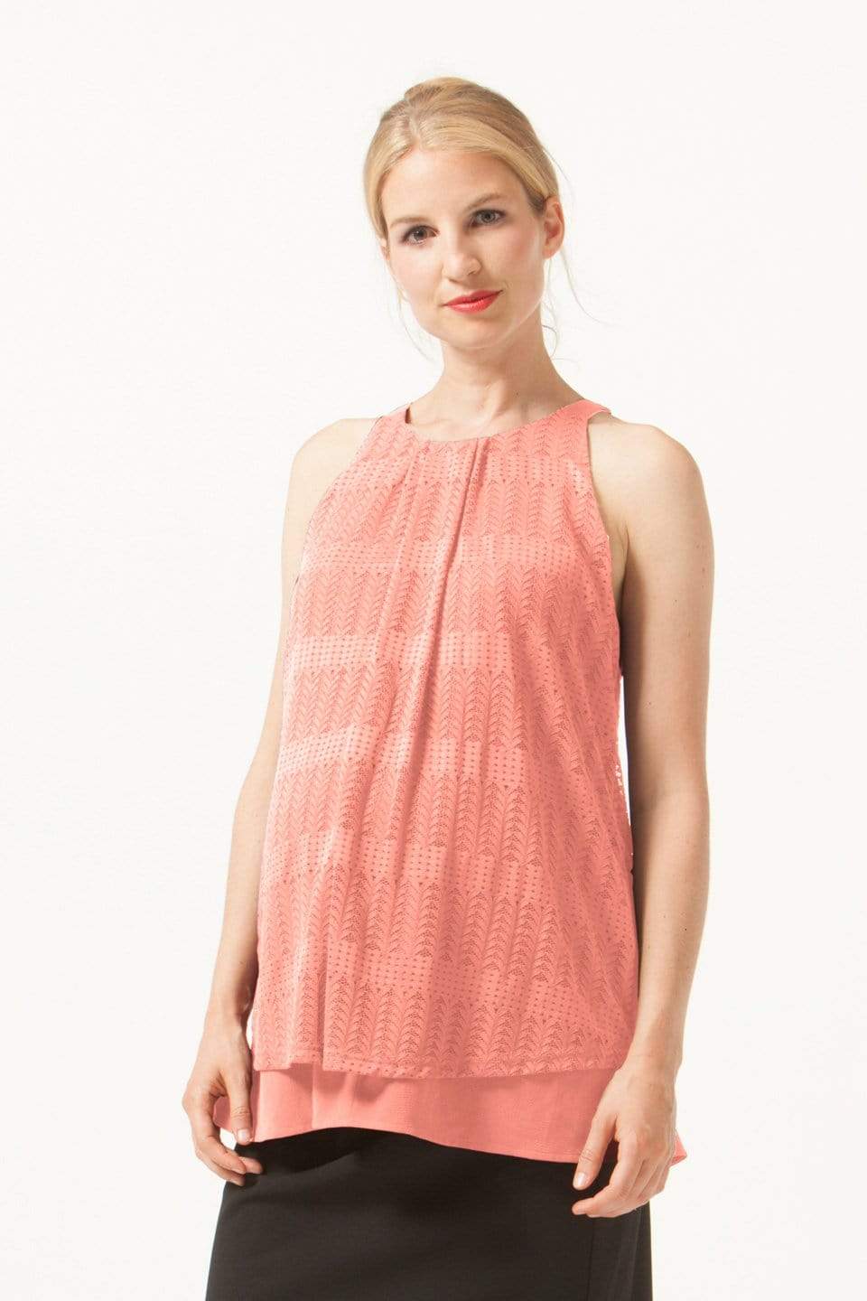 Halter Edith Nursing Top Full Lace Coral Blush Maternity Tops Maternity Wear Tops Spring Maternity