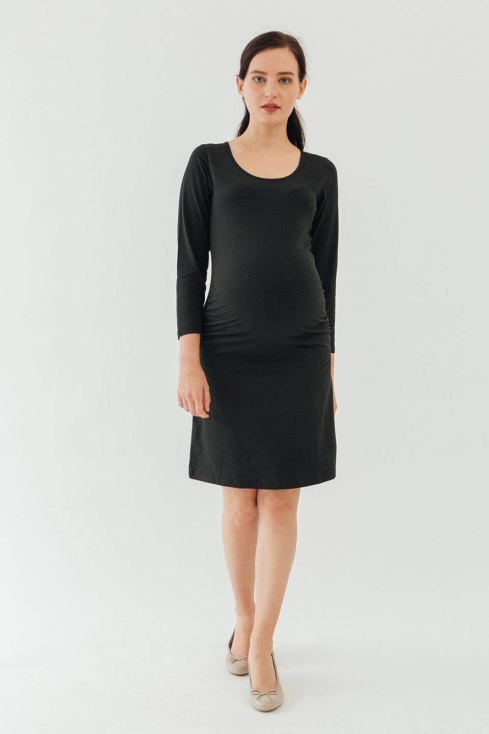 BOVE's Long Sleeve Charmaine Round Neck Mozzie Dress Black Dresses