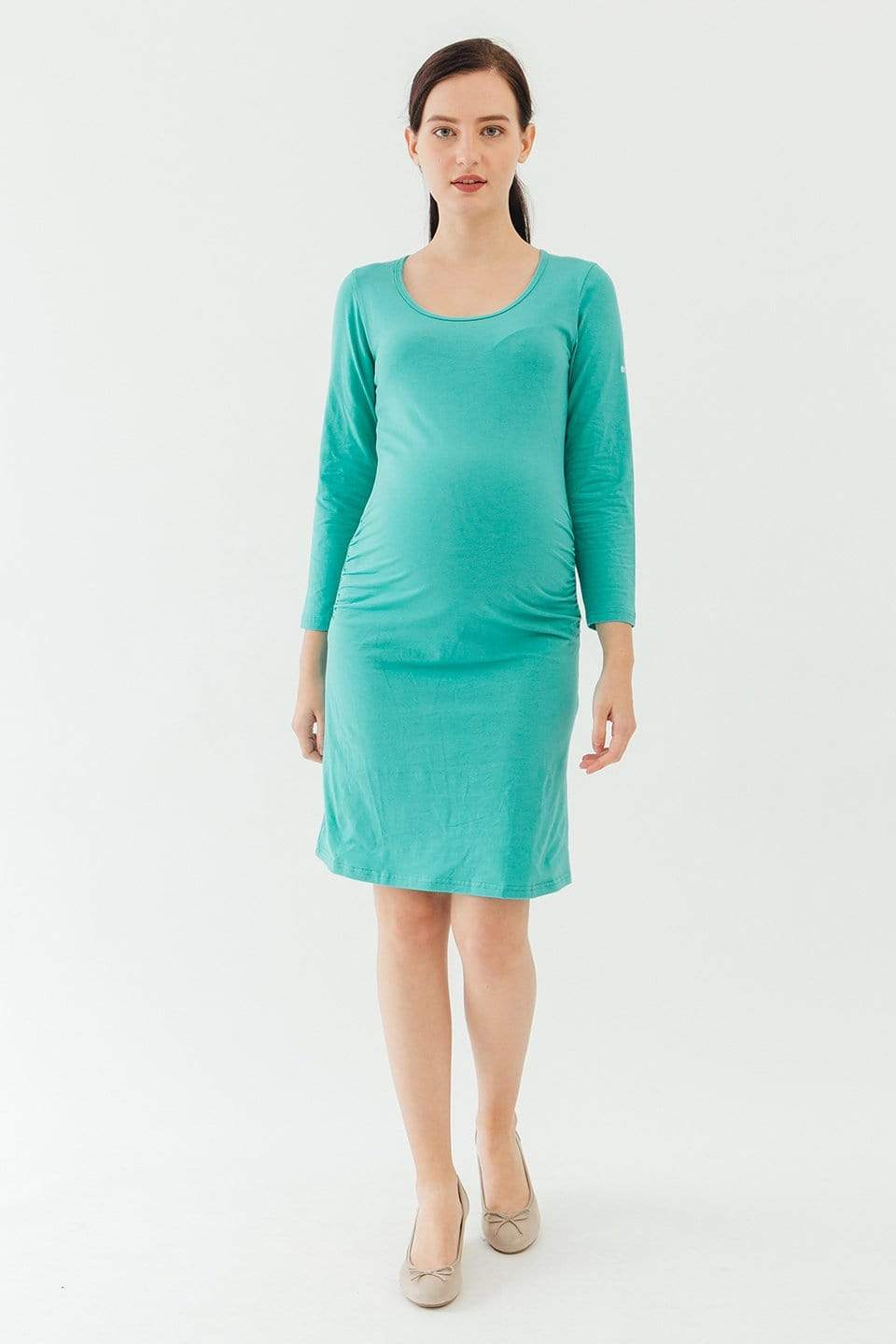 BOVE's Long Sleeved Charmaine Round Neck Mozzie Maternity Clothes Ceramic Dresses