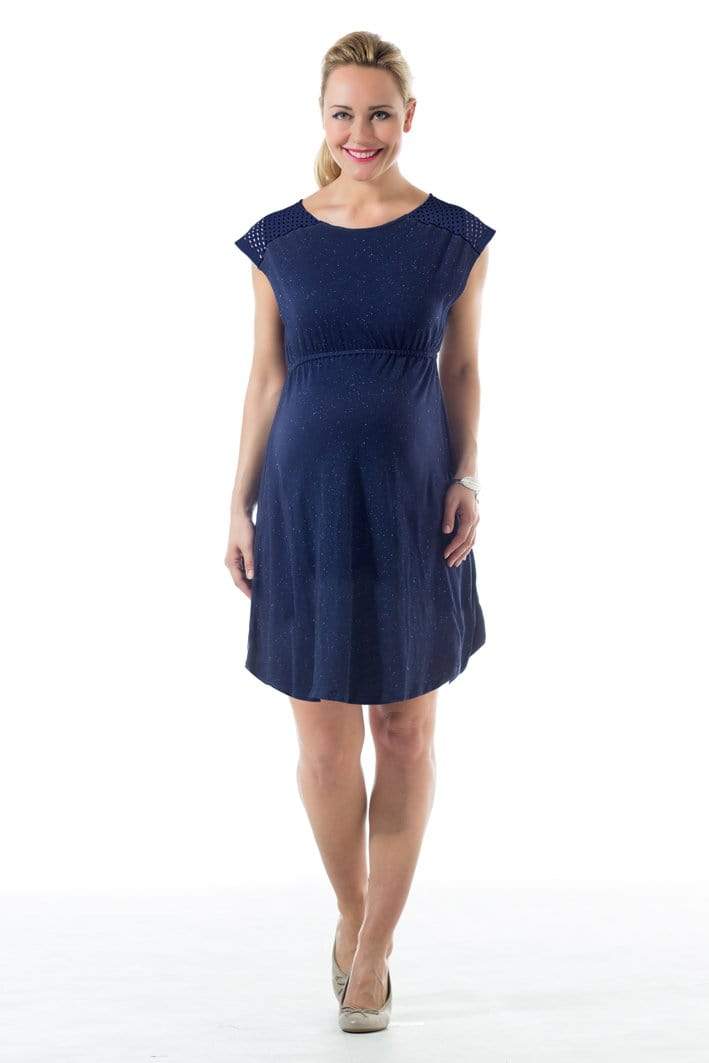 Spring Maternity's Ceres Cap Sleeve Dress Navy Dresses
