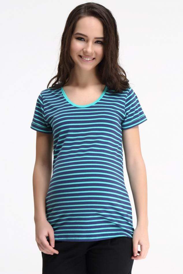 Lynne Stripe Tee Mint Stripe Maternity Tops Maternity Wear Tops Spring Maternity