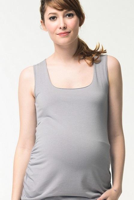 Patty Bamboo Cotton Tank Maternity Top Grey Maternity Tops Maternity Wear Tops Spring Maternity