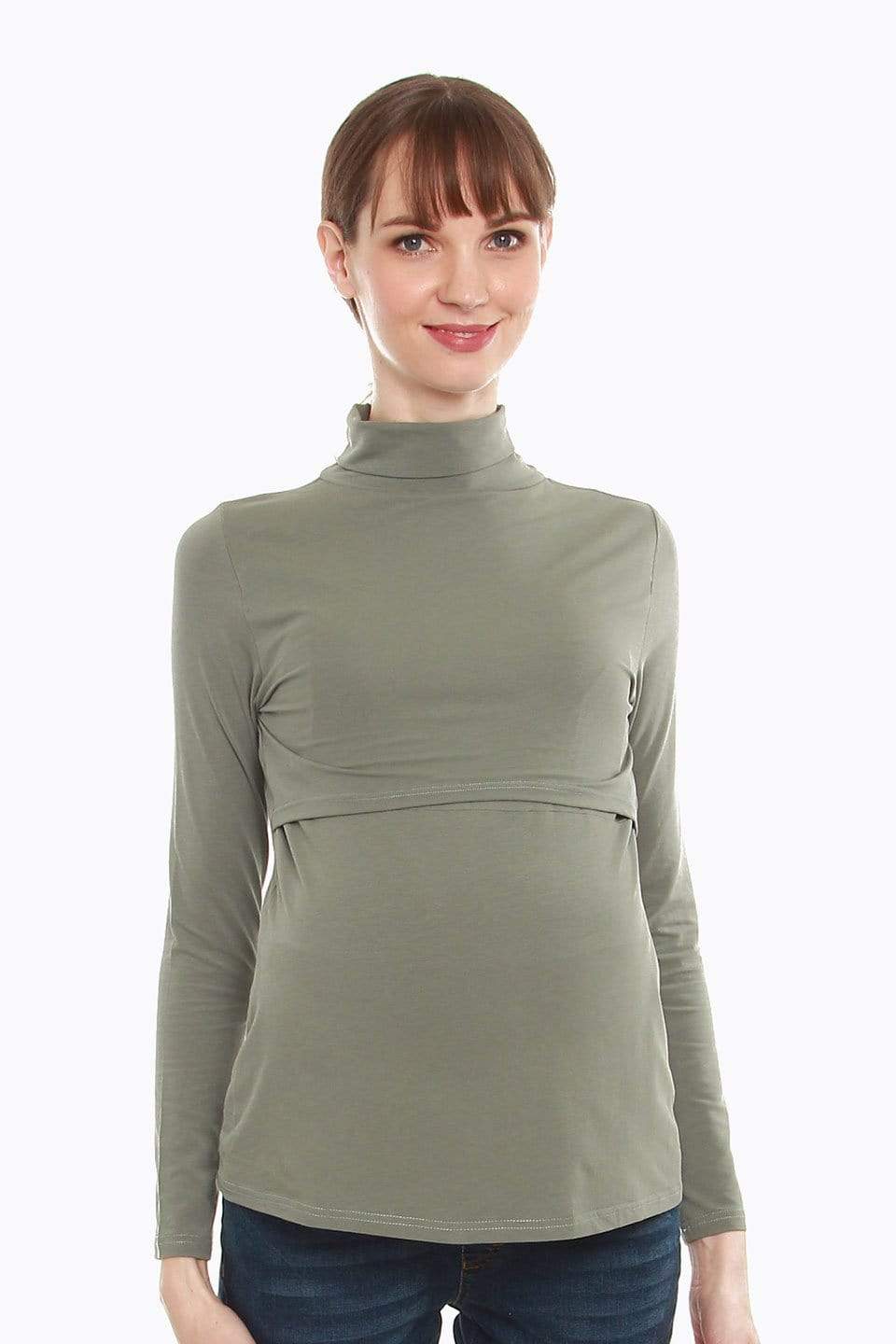 Bellezza Tee Olive Green Nursing Top Maternity Wear