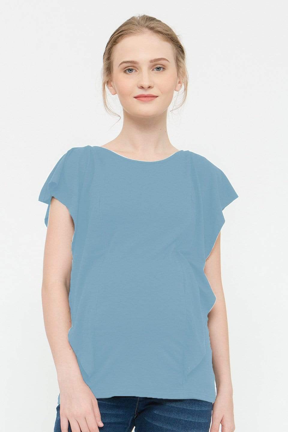 Colene Ruffled Sleeve Top Perry Maternity Tops Maternity Wear Tops Spring Maternity