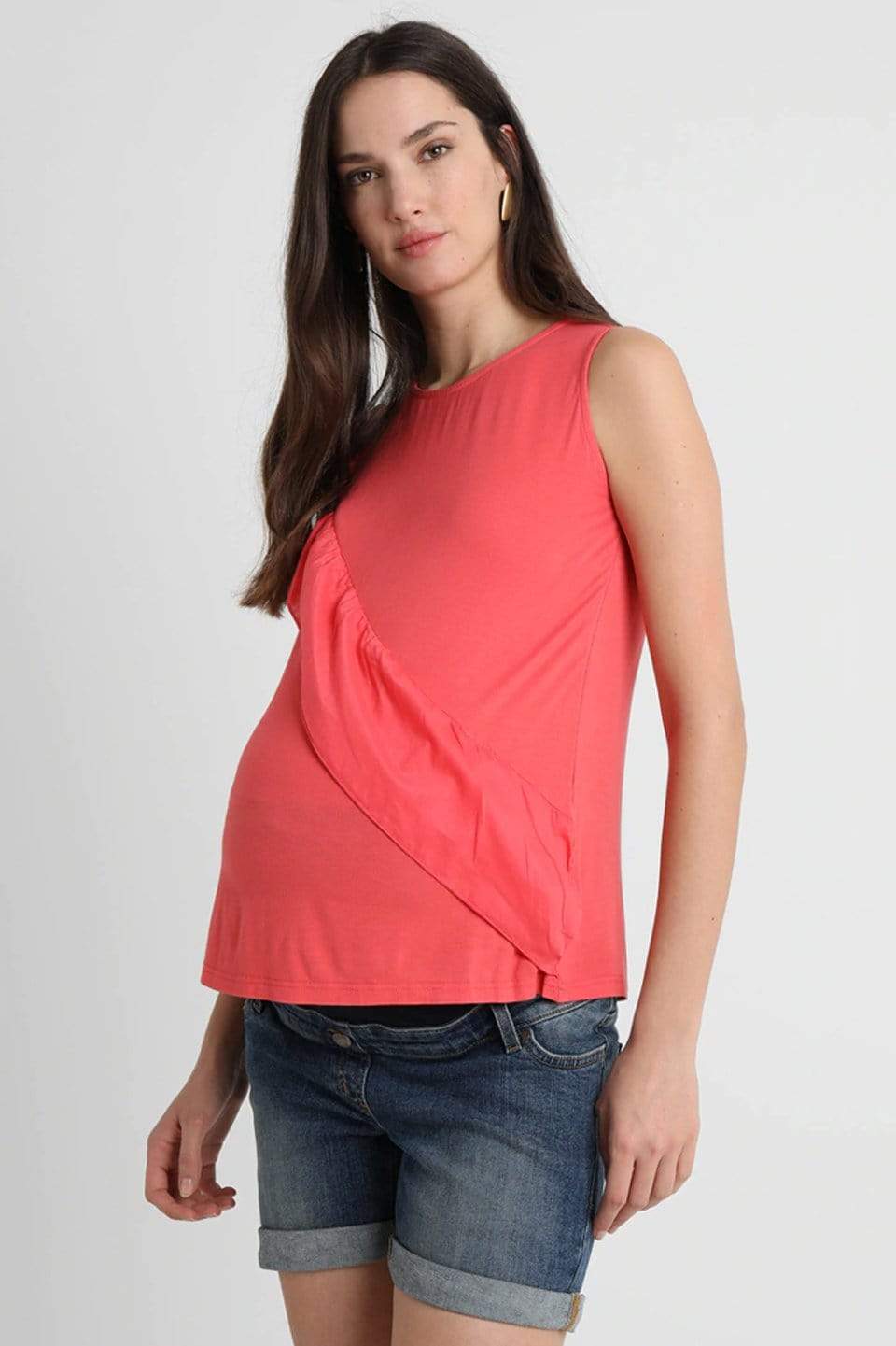 Sleeveless Caliana Frills Nursing Top Tulip Maternity Tops Maternity Wear Tops Spring Maternity