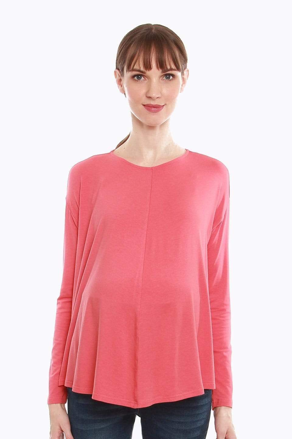 Dara Tee Dark Coral Maternity Tops Maternity Wear Tops Spring Maternity