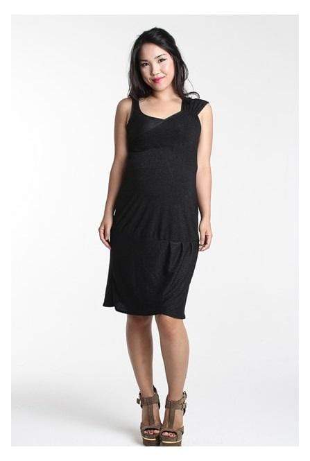 Spring Maternity's Ginette Toga Dress Black Dresses