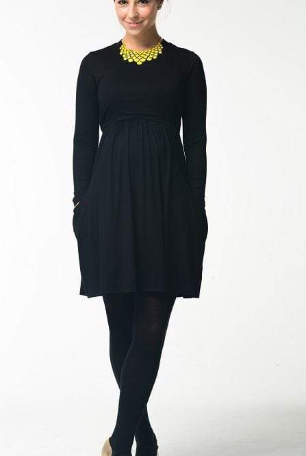 Spring Maternity's Mai High Neck Dress Black Dresses