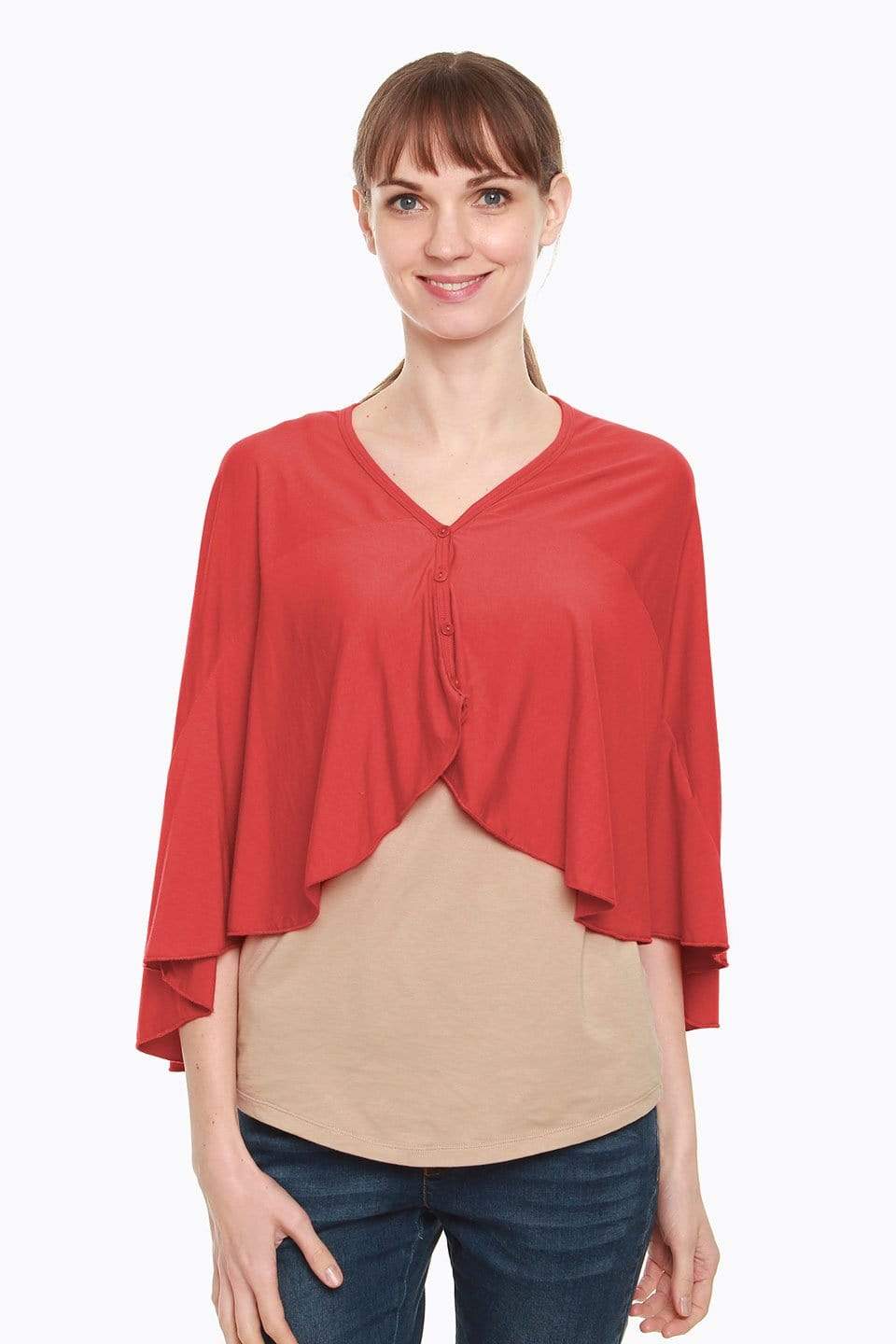 Spring Maternity Bambi Nursing Cape Dark Coral