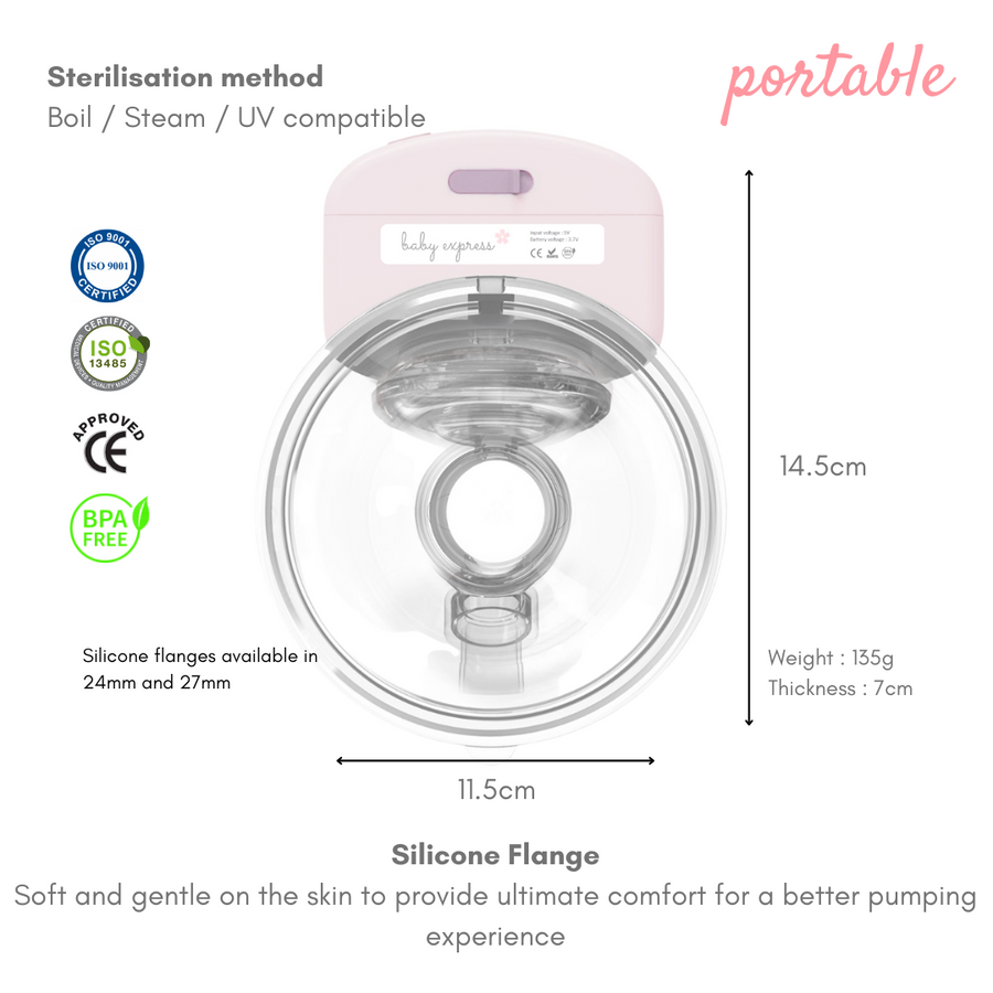 Baby Express BE Free Wearable Breast Pump V5