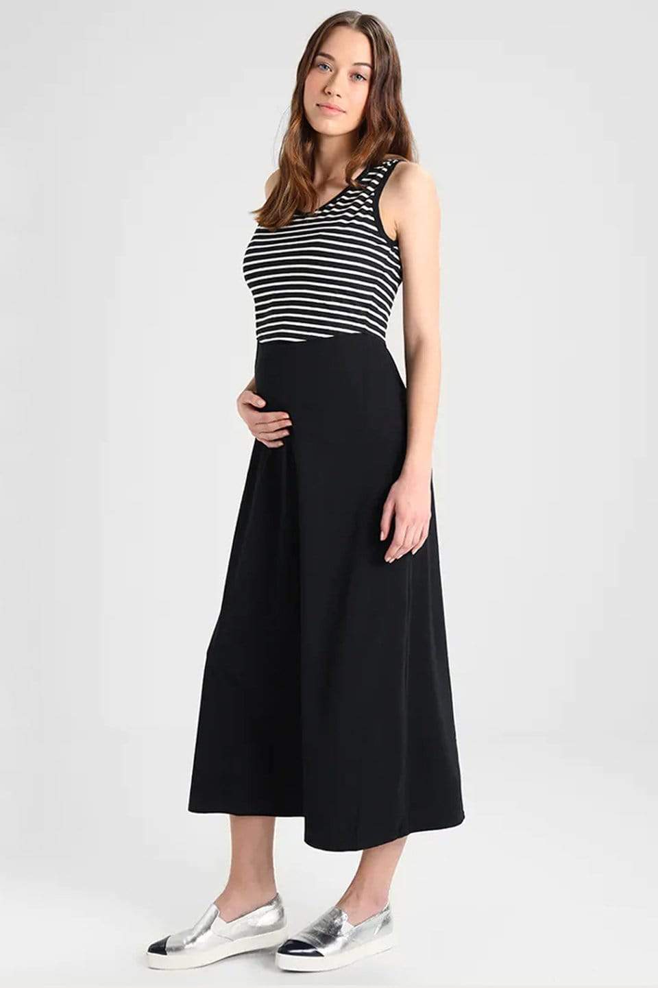Alyssa Maxi Black Sleeveless Nursing Dress Nursing Top Maternity Wear