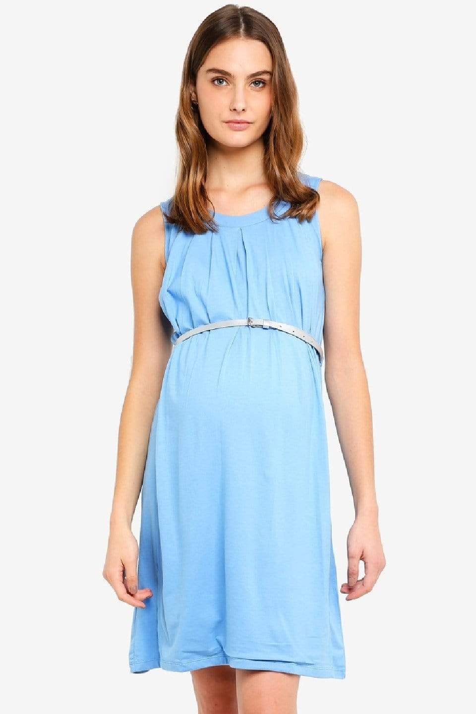 Spring Maternity's Live Pleat Bamboo Cotton Sleeveless Dress Perry Dresses