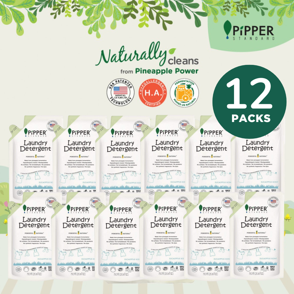 Pipper Standard Laundry Detergent Refill Pack 750ml [12 Packs] + FREE Multi Purpose 500ml