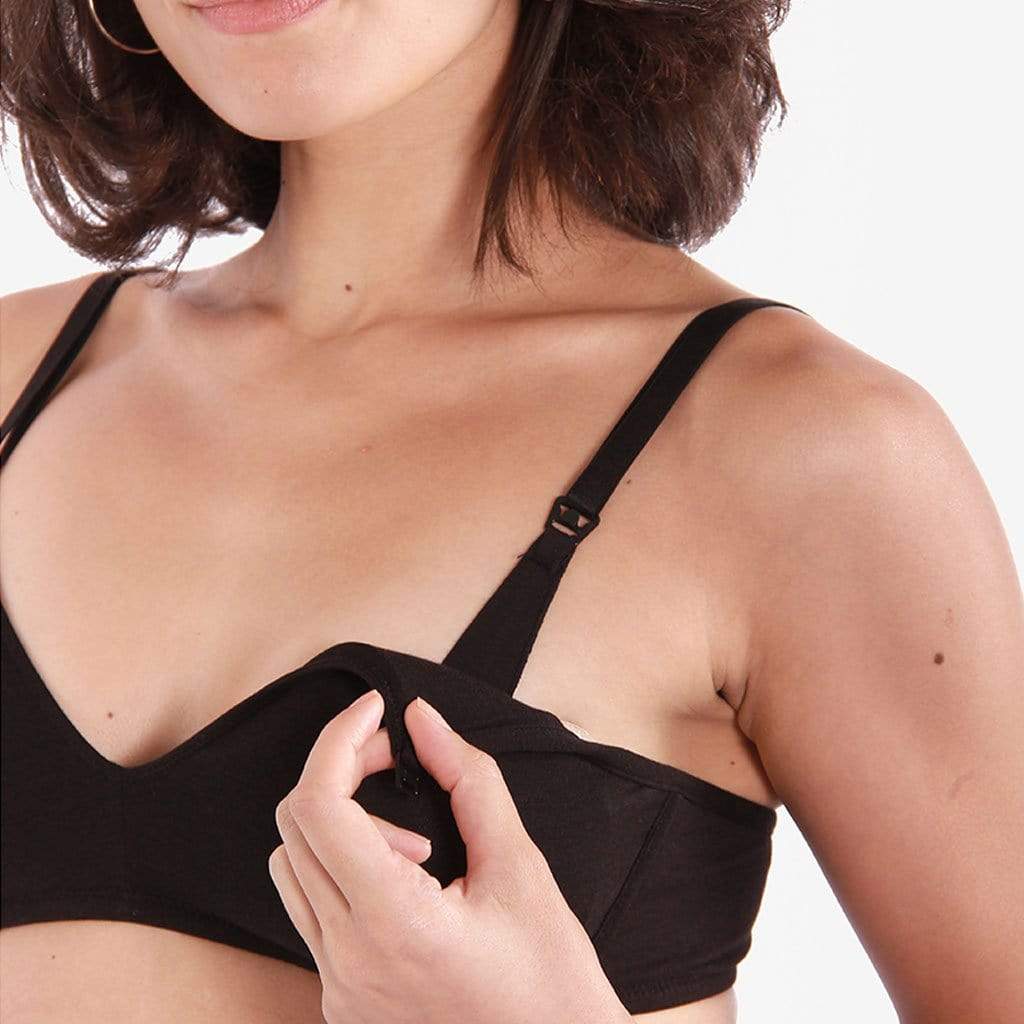 Macy Bamboo Black Nursing Bra