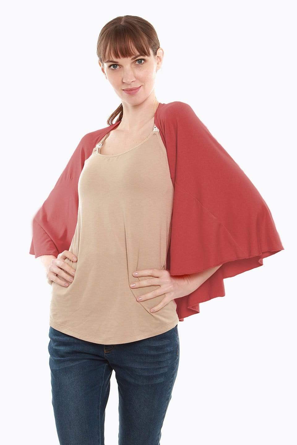 Spring Maternity Bambi Nursing Cape Dark Coral